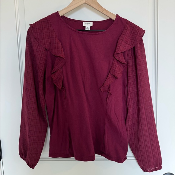 J.Crew Ruffle Shoulder Top - Picture 1 of 4